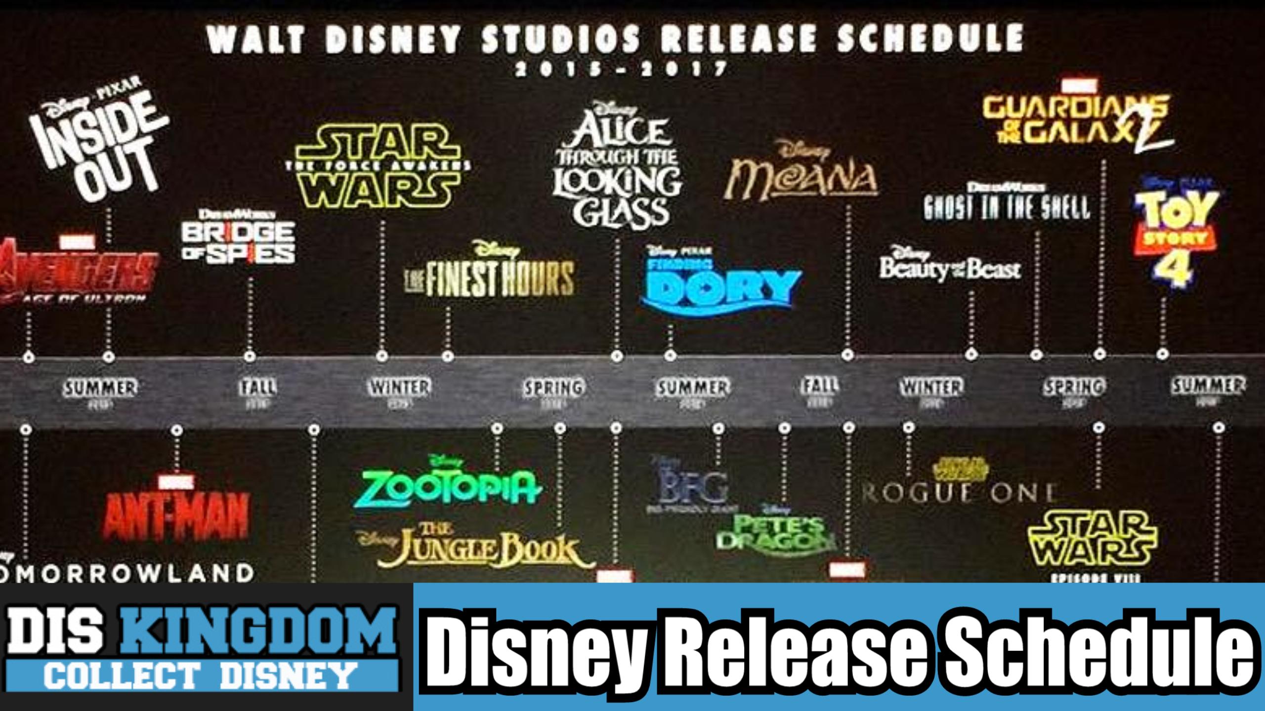 Disney's Movie Release Schedule for 2015 - 2016 Including Star Wars ...
