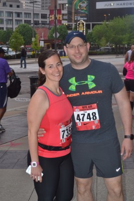 The husband and I at the Cleveland half marathon. 