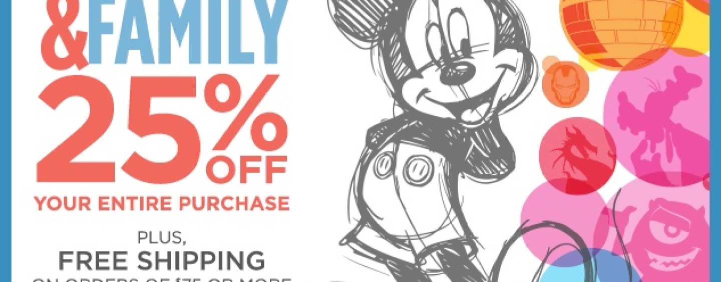 Details On 25 Off Disney Store Friends & Family Promotion DIS KINGDOM