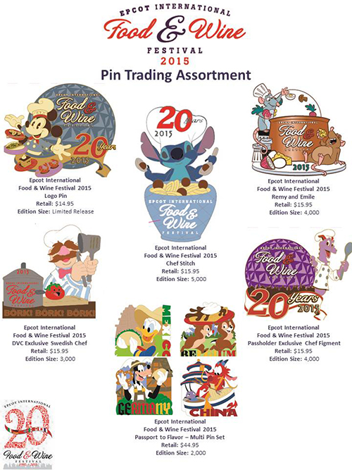 Details On Epcot's Food & Wine Festival Pin Releases –