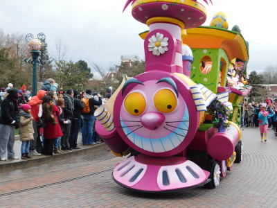 "Minnie's Spring Train" was themed with cheshire cat and Fidning Dory characters