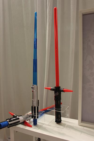 Star Wars Lightsabers. Rey (Habro, $19.99), Kylo Ren (Disney Store, $29.95)