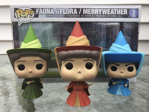 Funko Pop Fauna/ Flora/ Merryweather- 3 Pack Movies: Sleeping Beauty for sale online Emerald City Comic Con Exclusive 