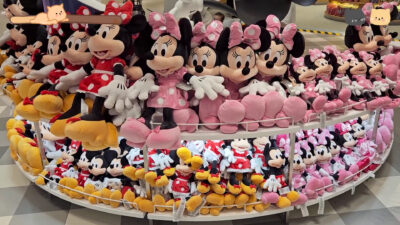 Mickey and Minnie plush toys.