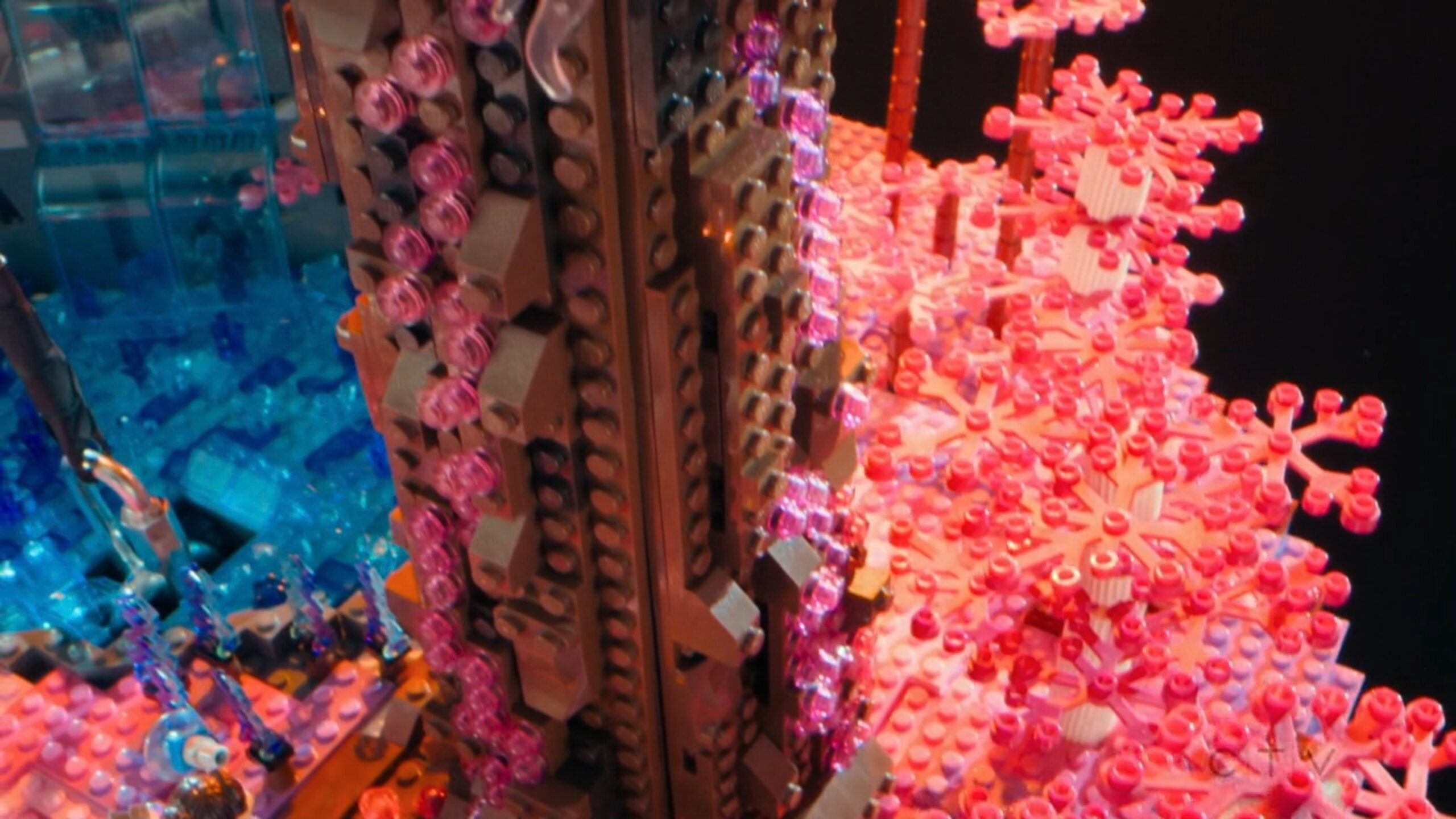 A set of luminescent, natural pink trees.