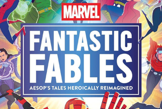 The words Marvel Fantastic Fables, surrounded by their comic characters.