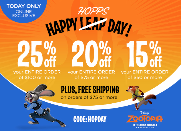 Celebrate Happy Hopps Day With Discounts At The Disney Store ...