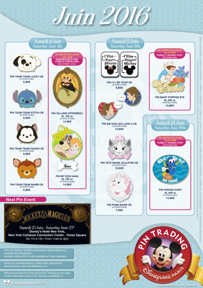 June’s Disneyland Paris Pins Revealed – DisKingdom.com