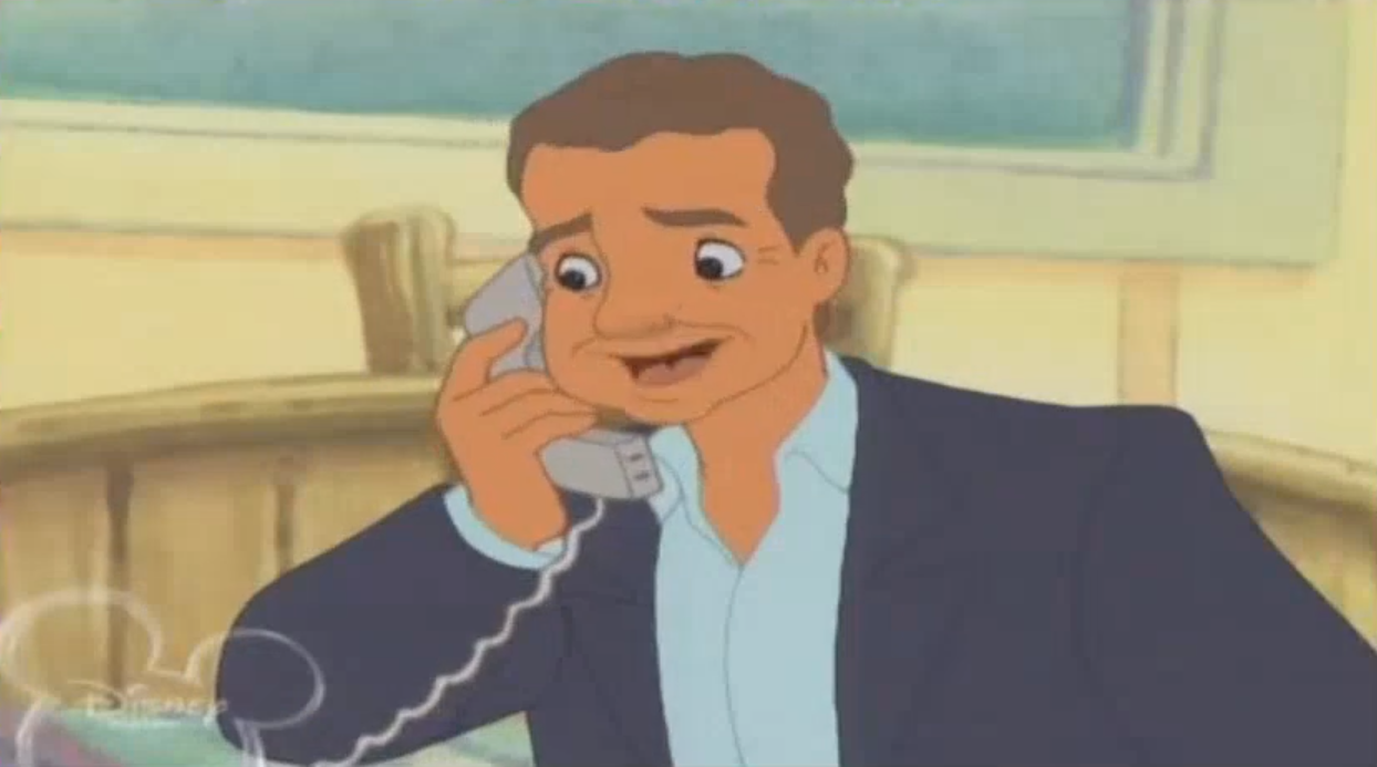 A cartoon of a male senior