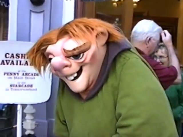 A costume of a man with an eye abnormality.