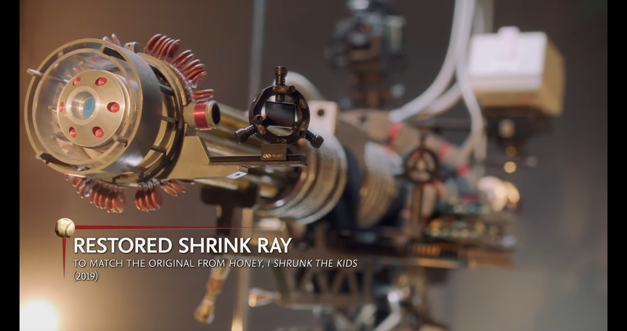 Text reads "Restored shrink ray to match the original from Honey, I Shrunk the Kids (2019).