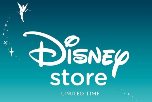 Disney Store Limited Time appears over a blue gradient. Tinkerbell flies past the text.