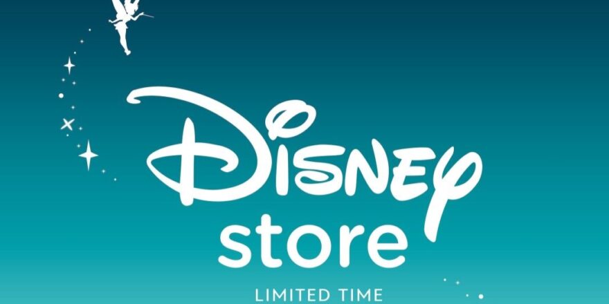 Disney Store Limited Time appears over a blue gradient. Tinkerbell flies past the text.