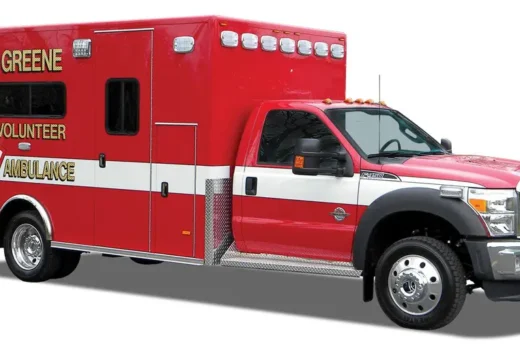 An ambulance in red.