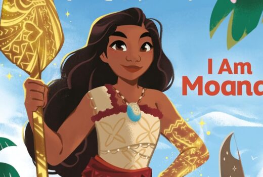 Illustration of a young Pacific Islander woman. The words I Am Moana.