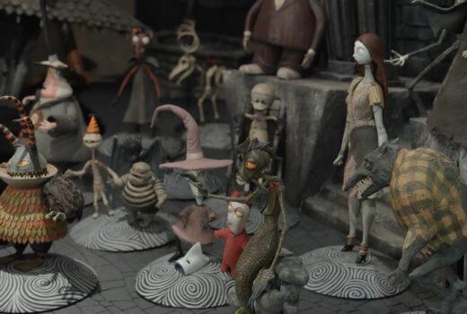 A variety of creepy character statues.