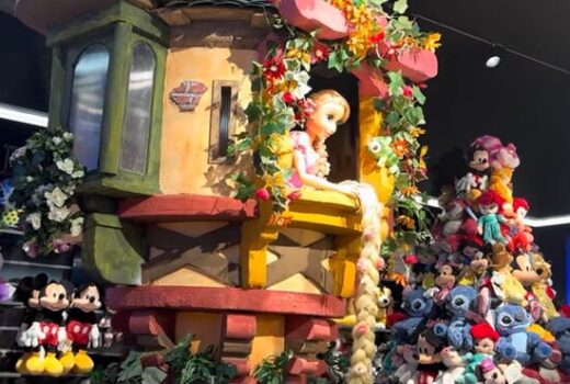 A closeup of Rapunzel's tower.