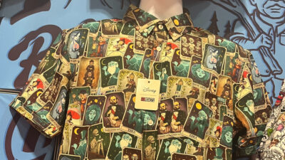 Images with captions are shown on a shirt.